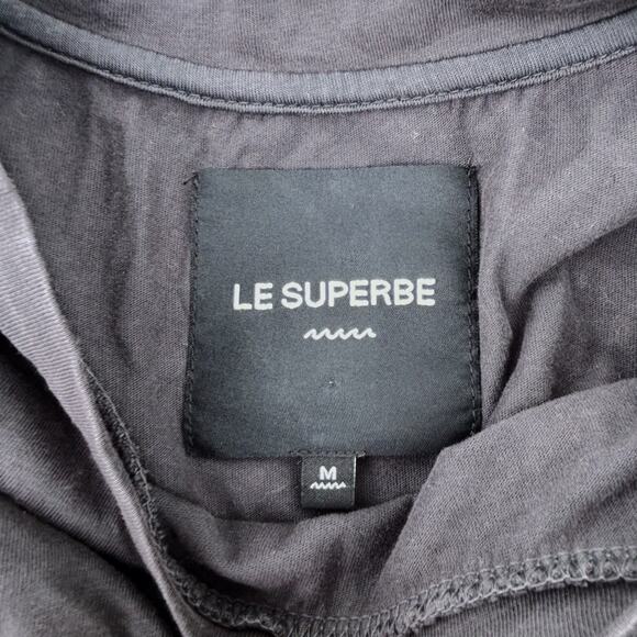 Le Superbe Tied Up Tee T-Shirt Cropped Knot Washed Black Cotton Medium - Picture 6 of 7